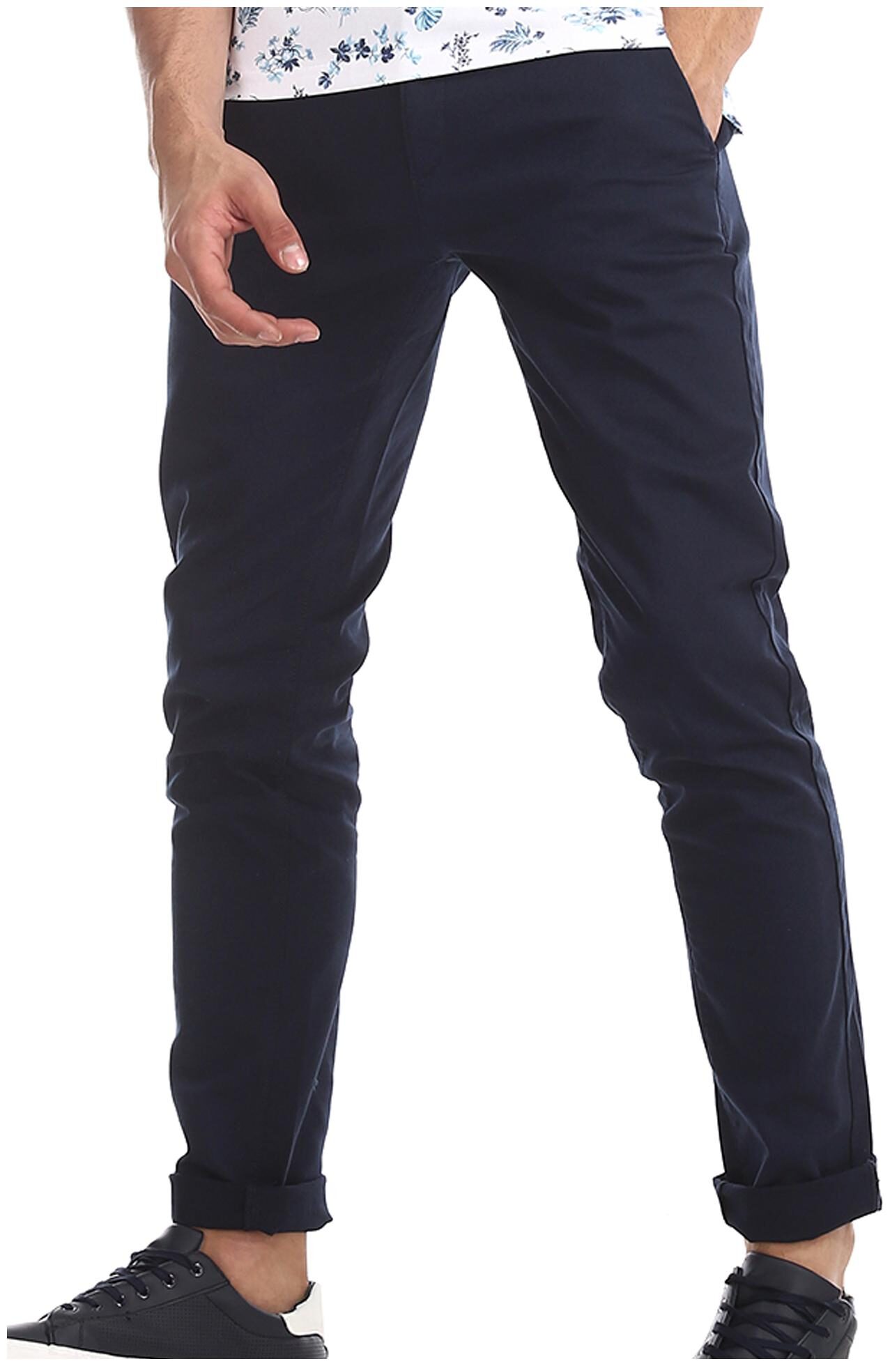 

U S Polo Assn Men Blue Solid Regular fit Regular trousers