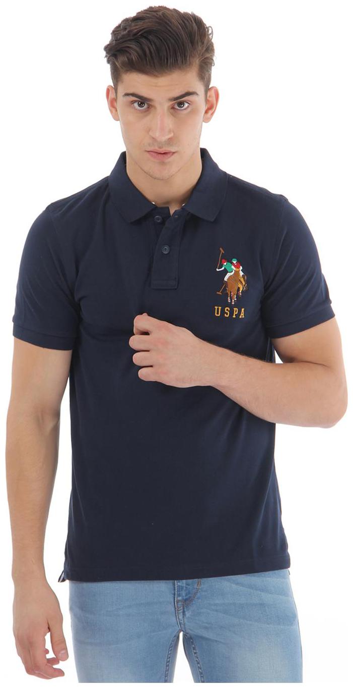 

U S Polo Assn Men Blue Slim fit Cotton Polo collar T-Shirt - Pack Of 1