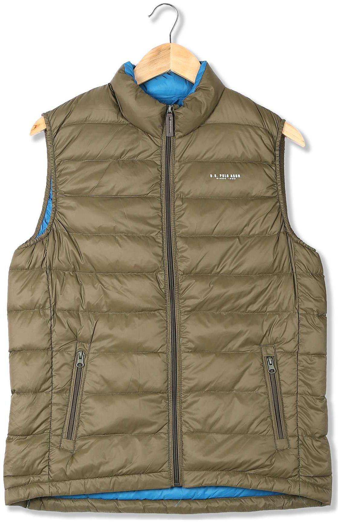 

U S Polo Assn Men Green Solid Quilted jacket