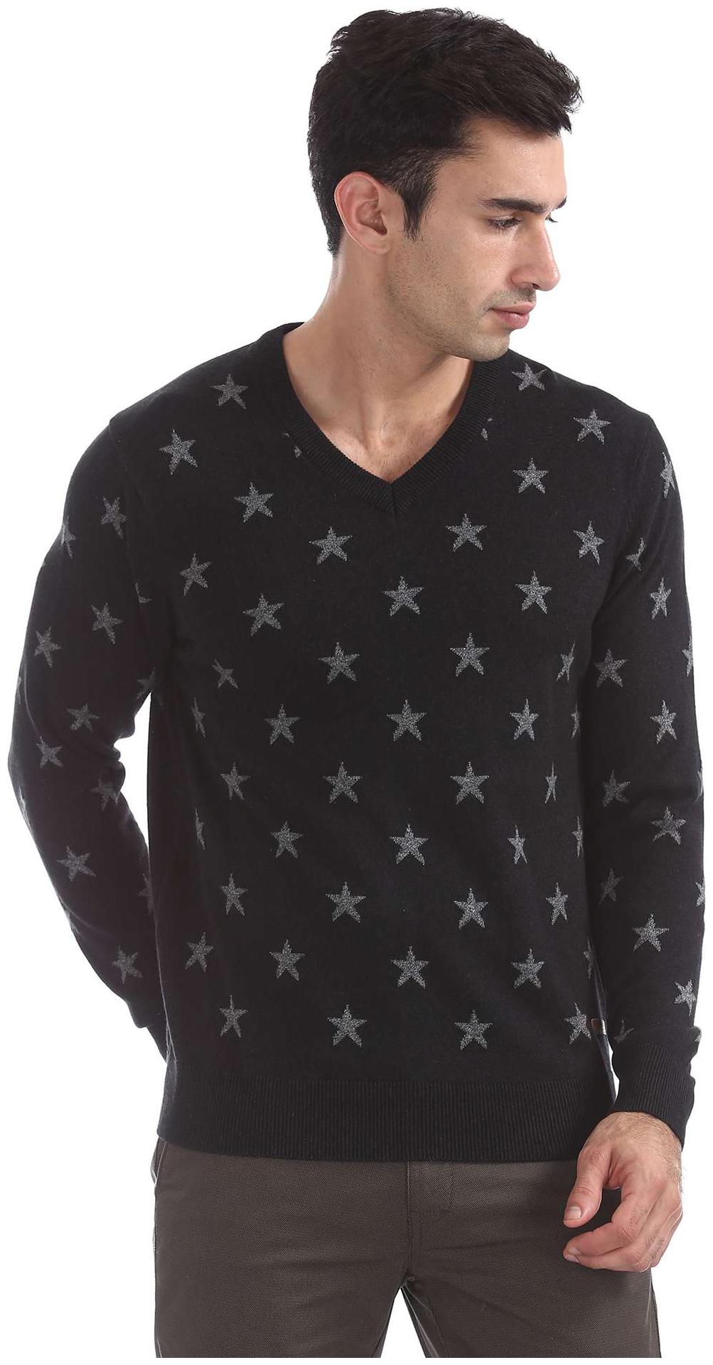 

U S Polo Assn Men Black V neck Pullover