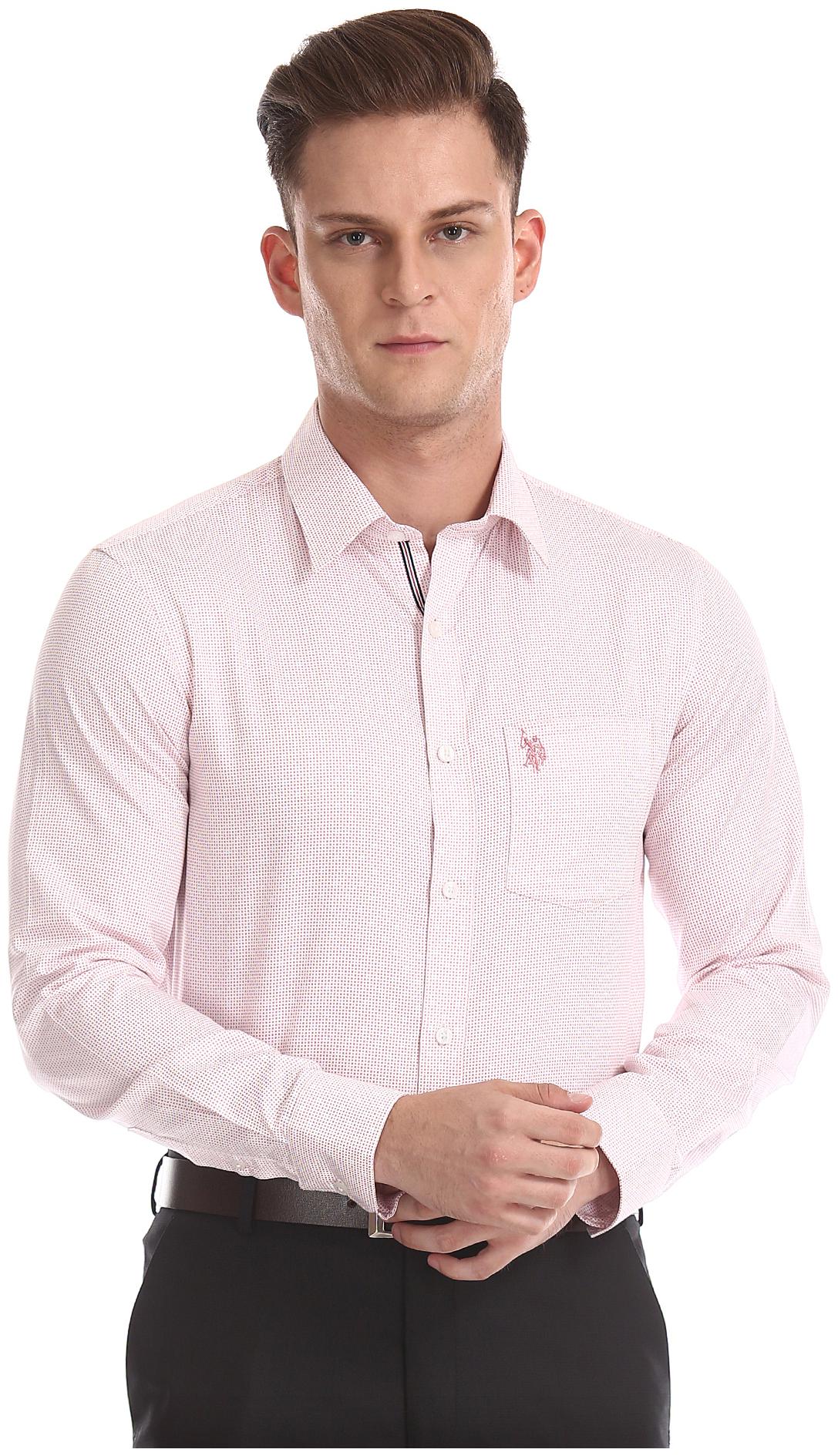 

U S Polo Assn Men Regular fit Formal Shirt - Red