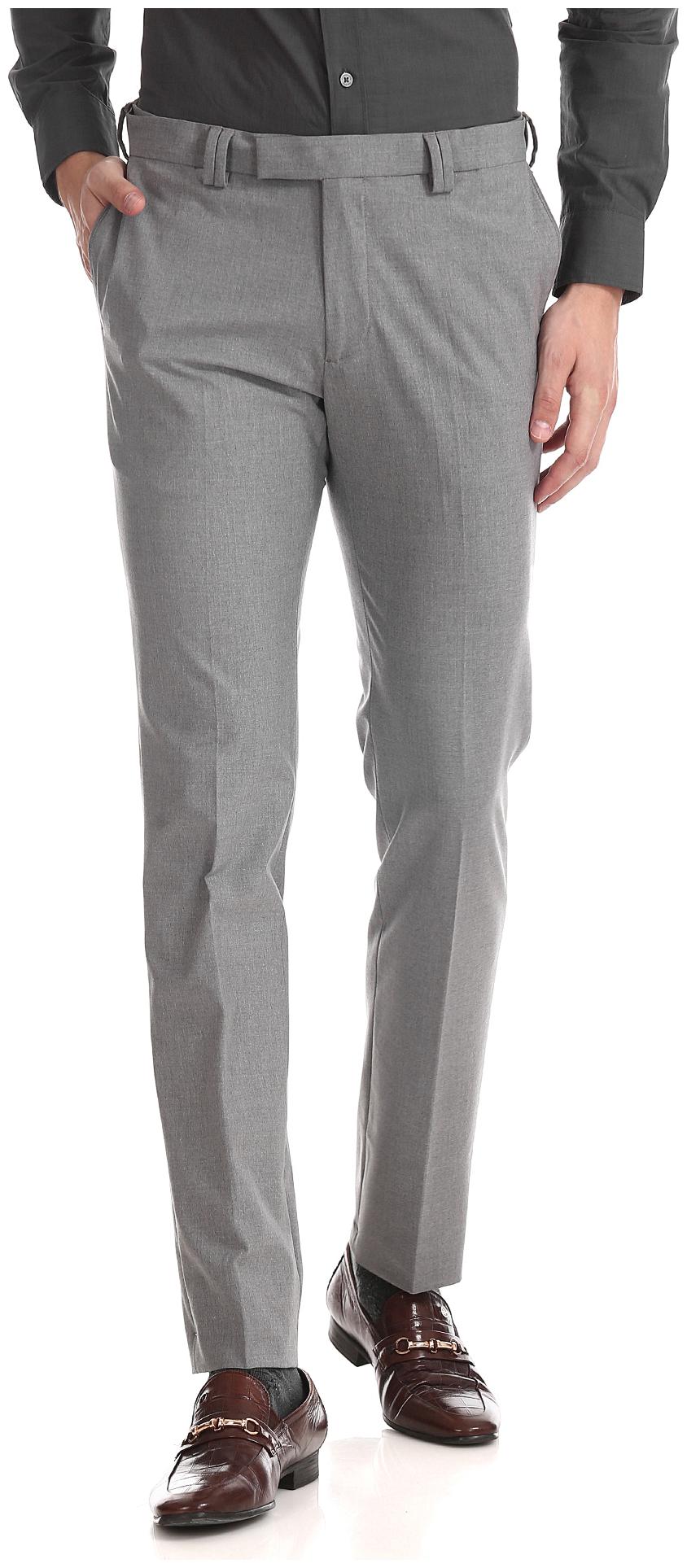 

U S Polo Assn Men Solid Slim Fit Formal Trouser - Grey