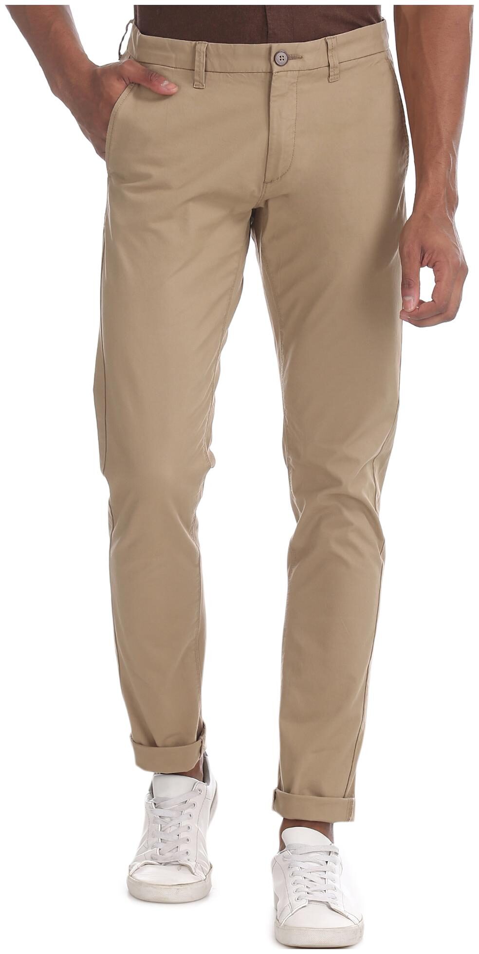 

U S Polo Assn Men Brown Solid Regular fit Regular trousers