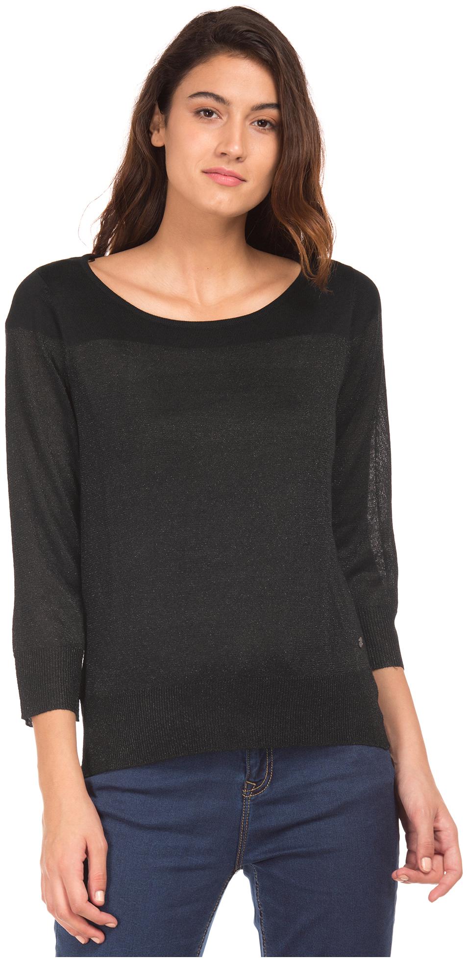 

U S Polo Assn Women Solid Regular top - Black