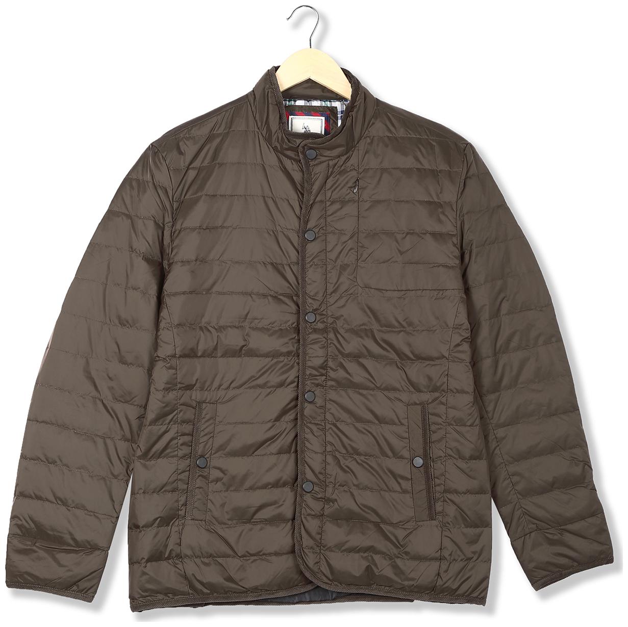 

U S Polo Assn Men Brown Solid Quilted jacket