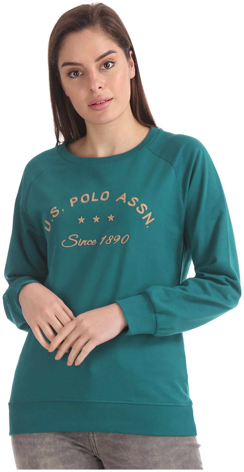

U S Polo Assn Women Embroidered Sweatshirt - Green
