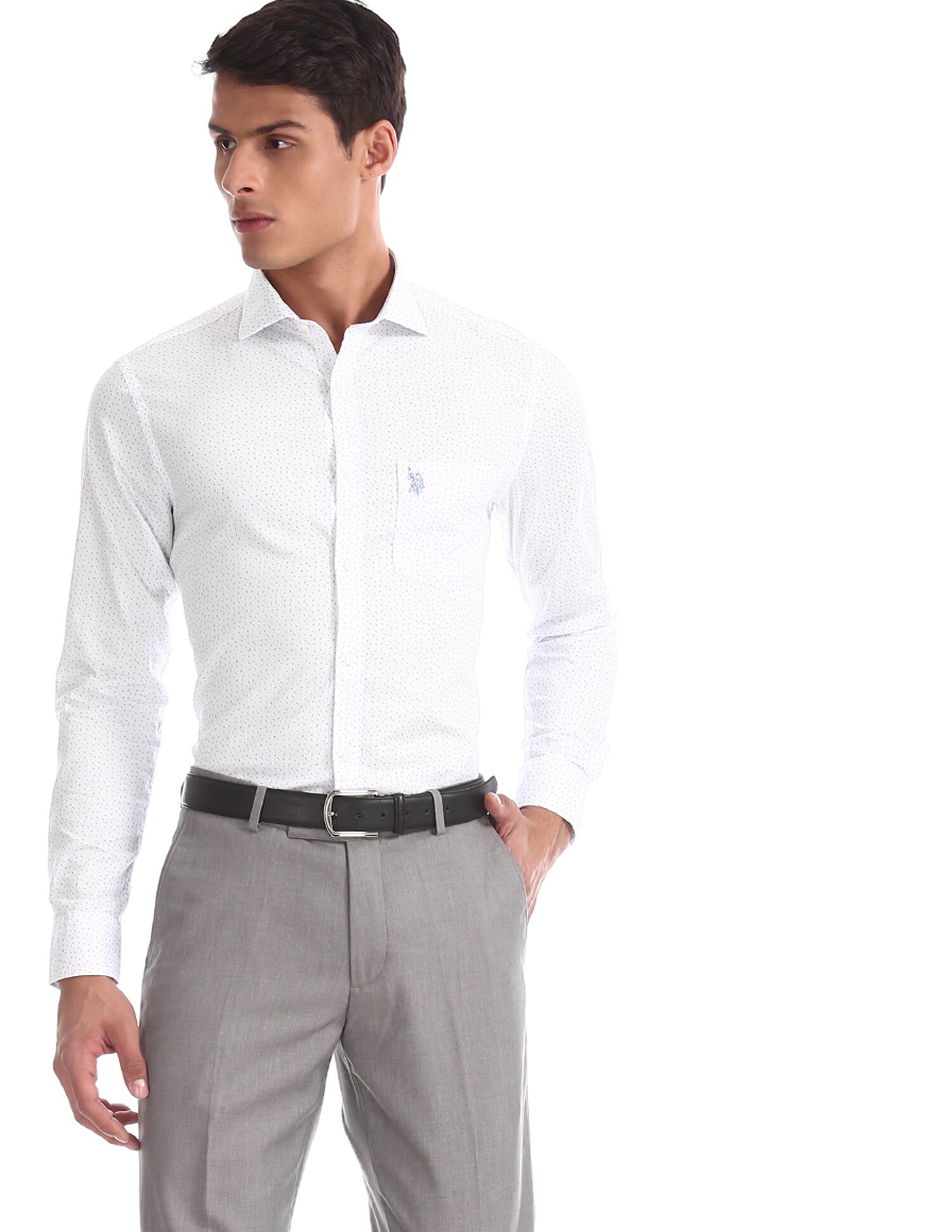 

U S Polo Assn Men Regular fit Formal Shirt - White