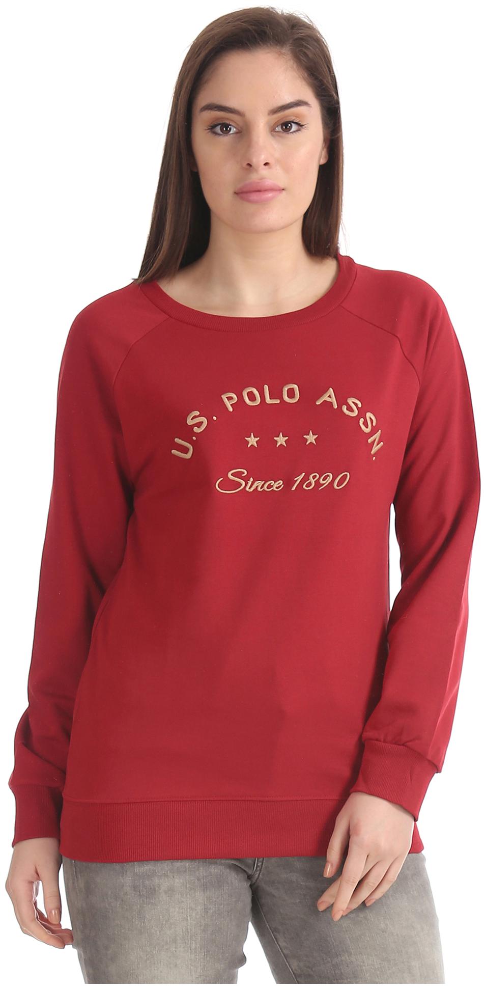 

U S Polo Assn Women Embroidered Sweatshirt - Red