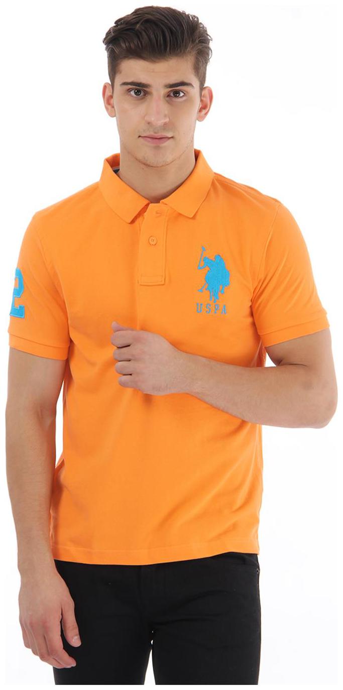 

U S Polo Assn Men Orange Slim fit Cotton Polo collar T-Shirt - Pack Of 1