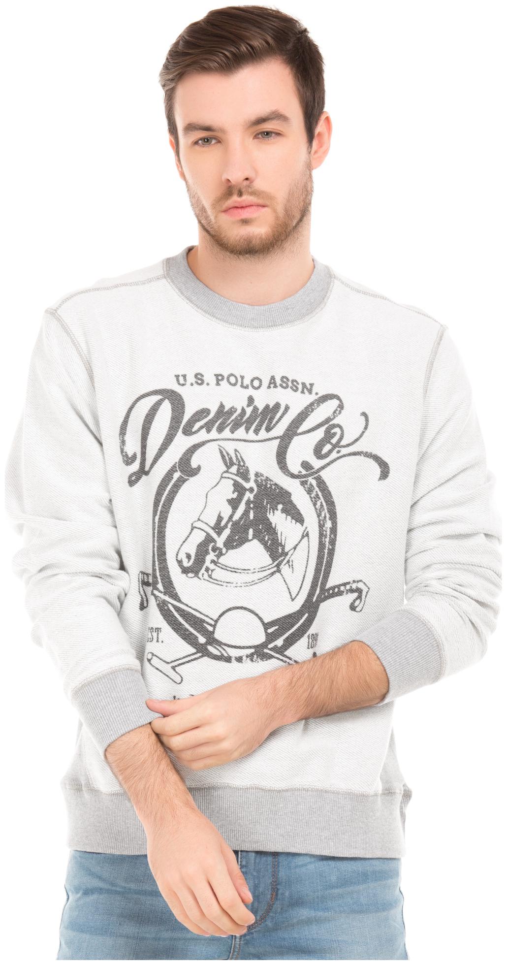 

U S Polo Assn Men White Round neck Sweatshirt