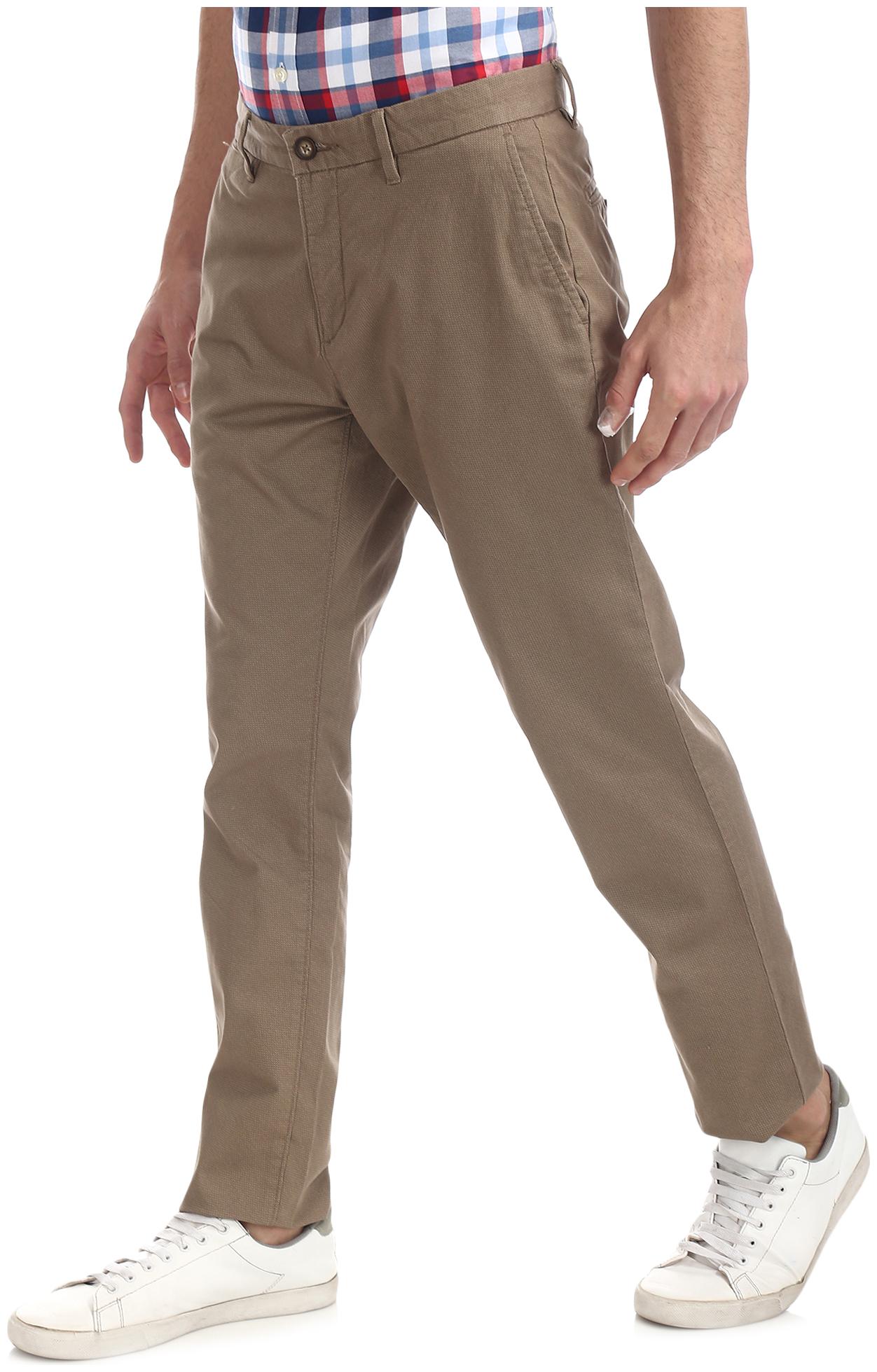 

U S Polo Assn Men Brown Printed Slim fit Regular trousers