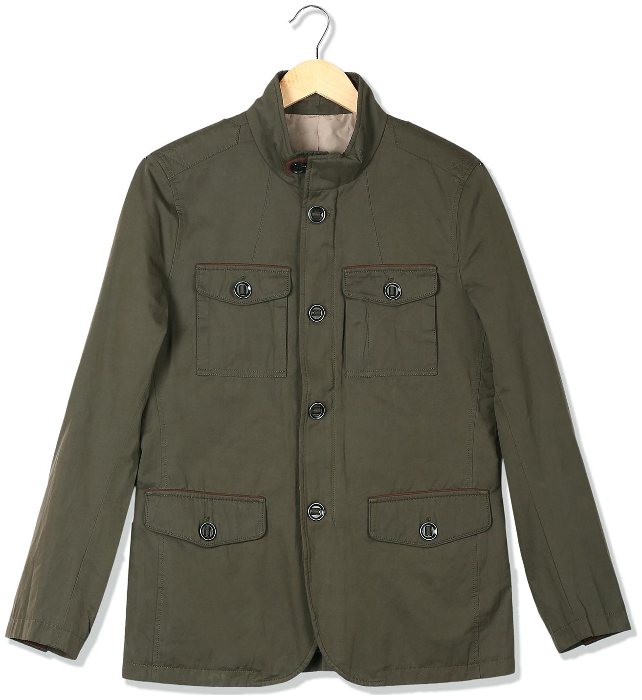 

U S Polo Assn Men Green Solid Military jacket