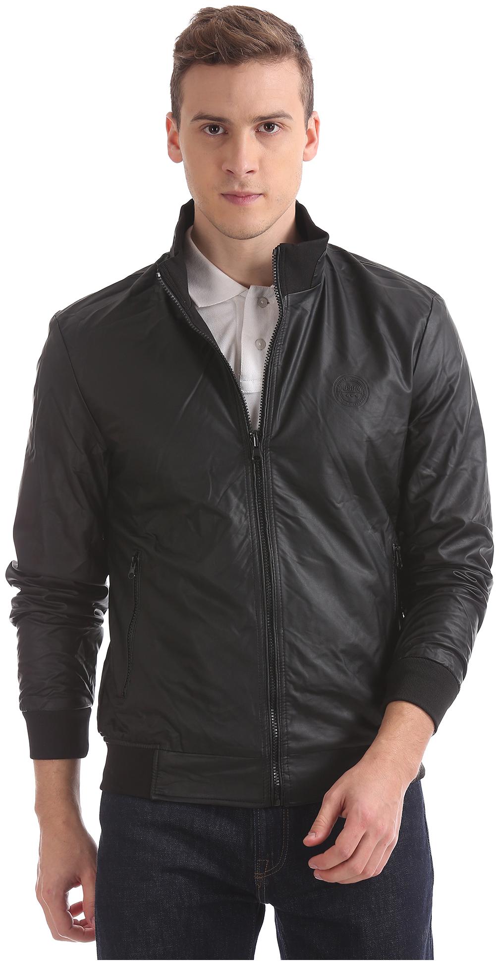 

U S Polo Assn Men Black Solid Bomber jacket