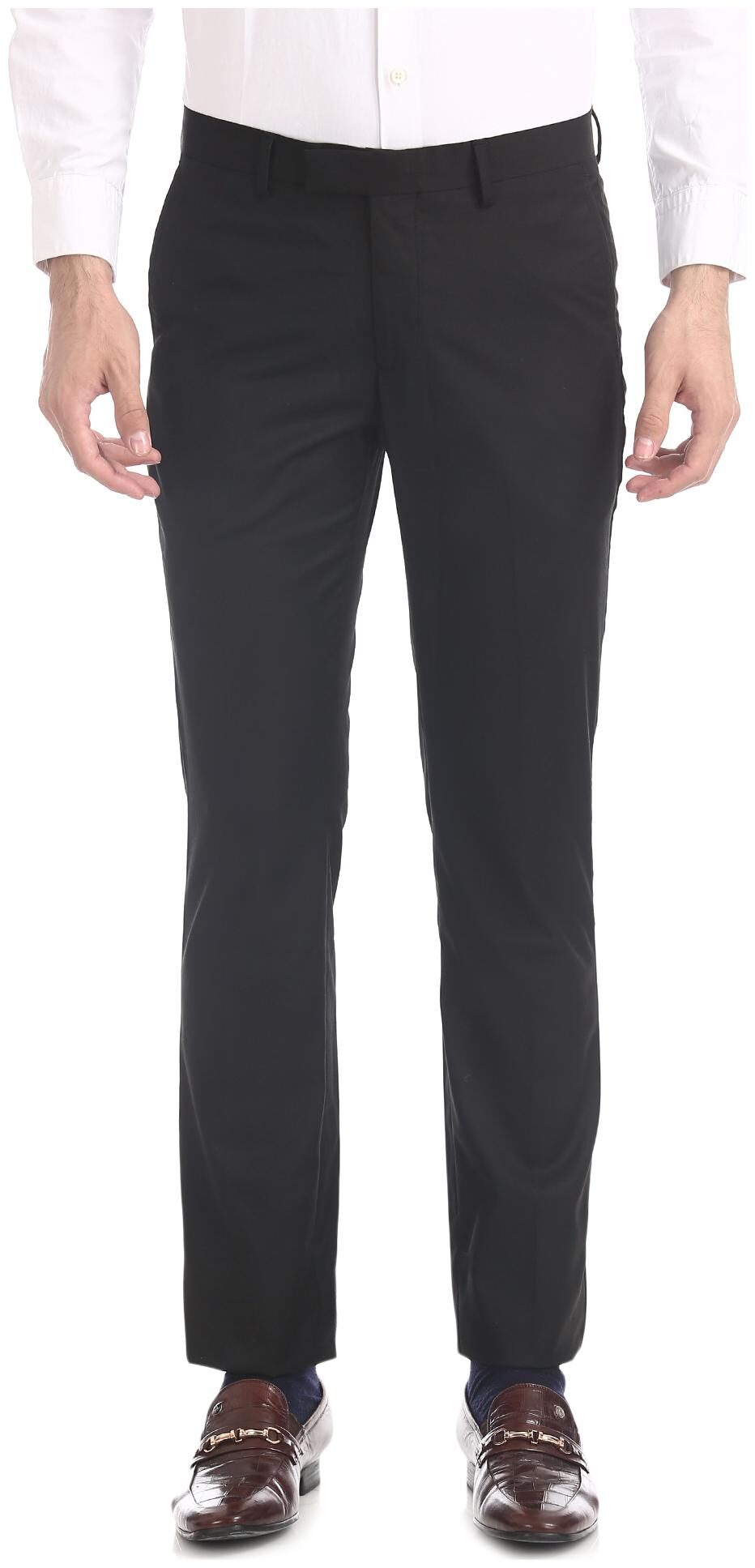 

U S Polo Assn Men Solid Slim Fit Formal Trouser - Black
