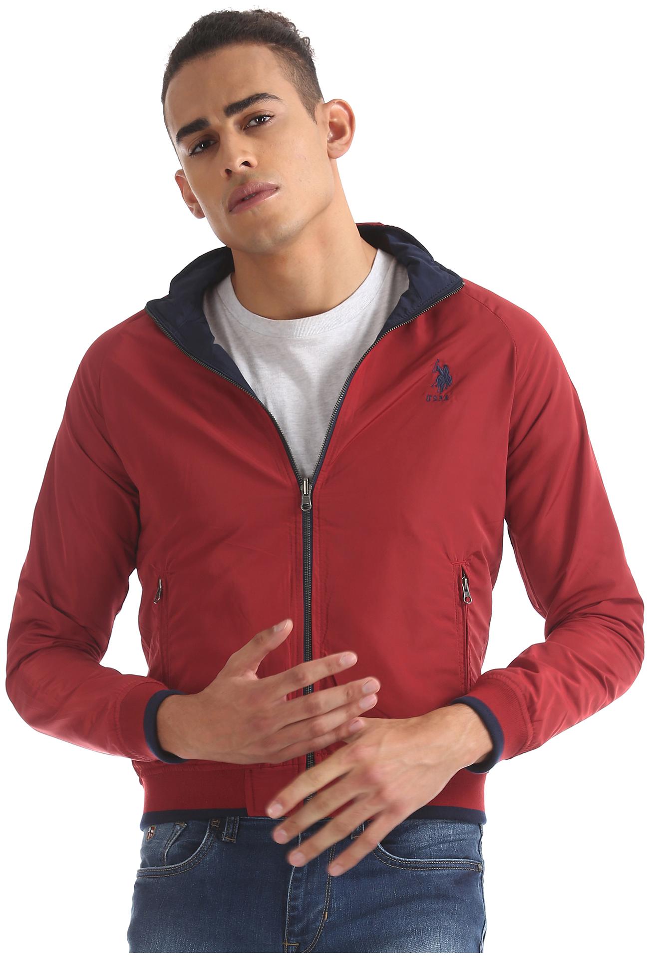 

U S Polo Assn Men Red Solid Bomber jacket