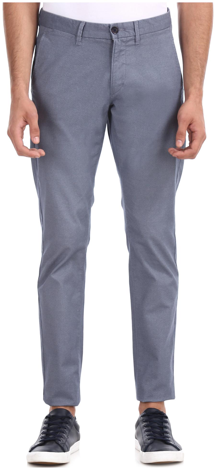 

U S Polo Assn Men Blue Printed Regular fit Regular trousers