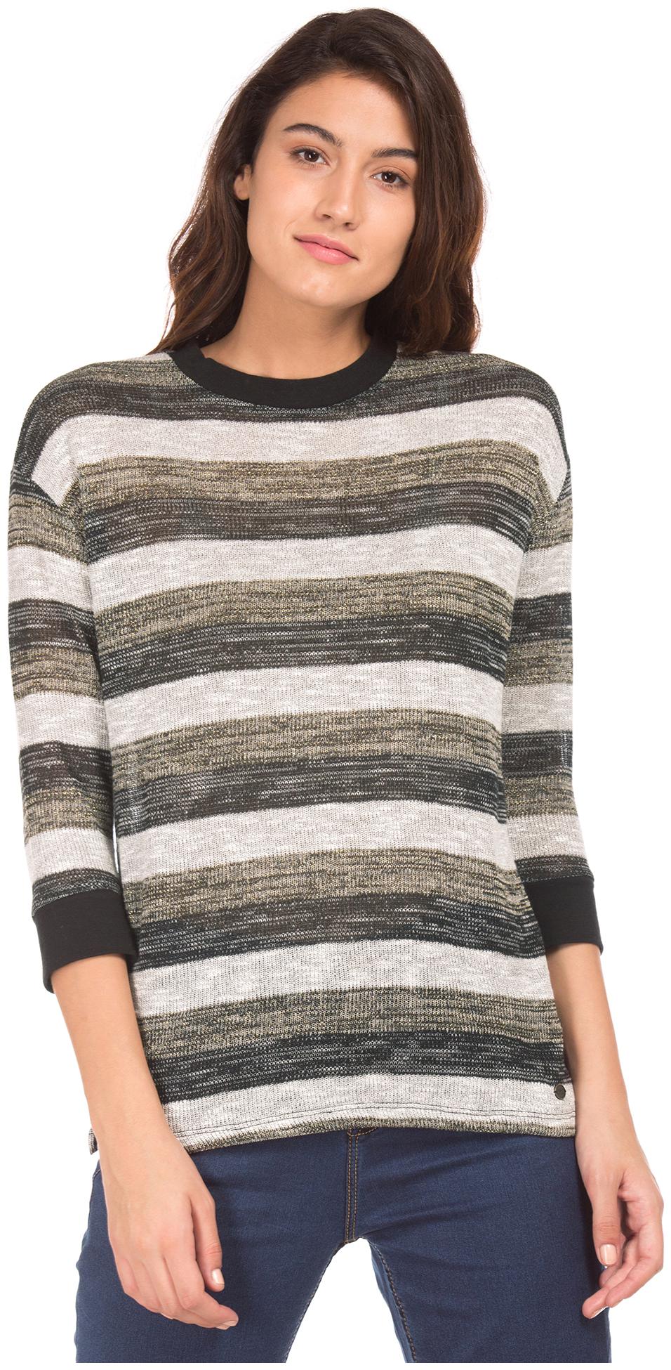 

U S Polo Assn Women Striped Regular top - Grey