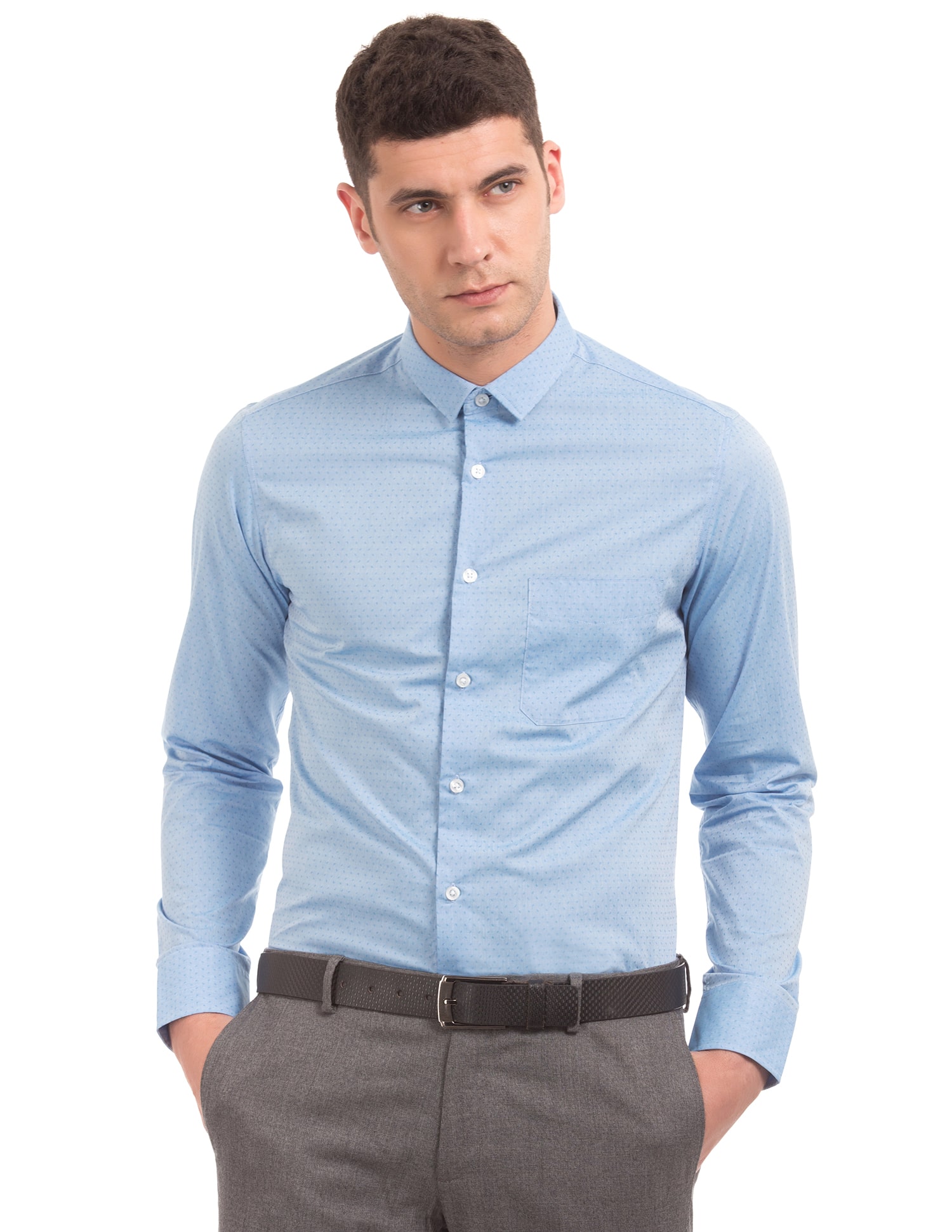 

U S Polo Assn Men Slim fit Formal Shirt - Blue