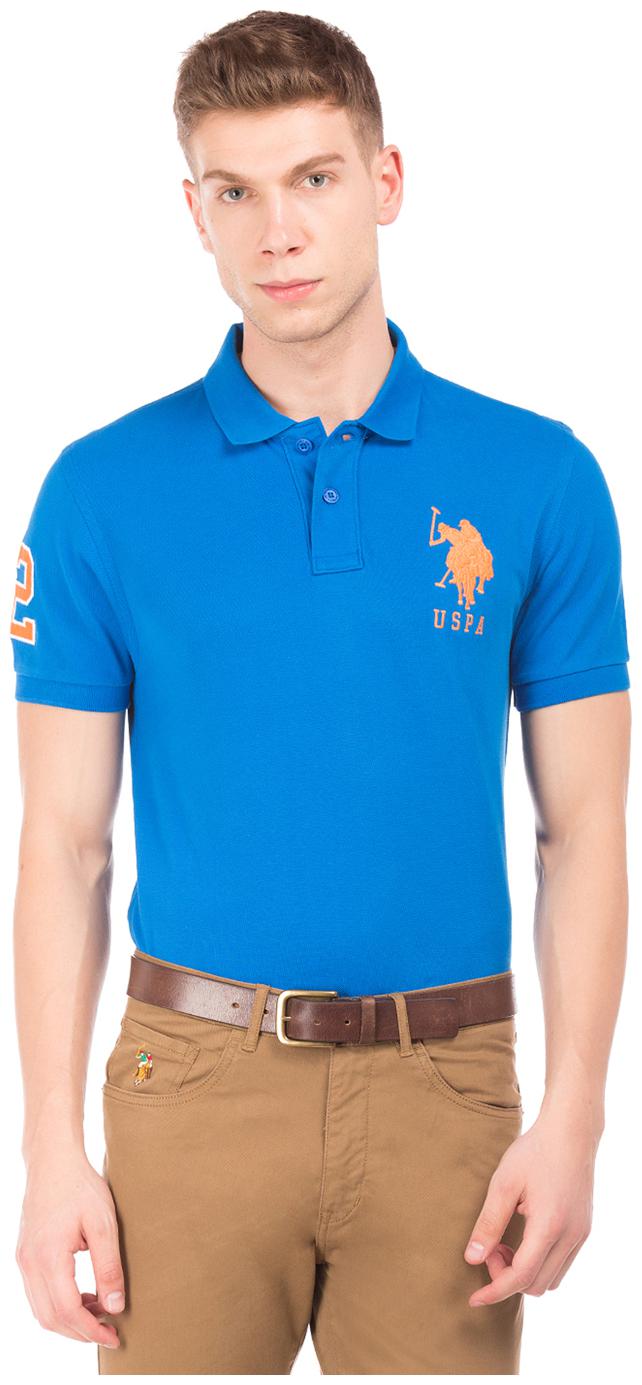 

U S Polo Assn Men Blue Regular fit Cotton Polo collar T-Shirt - Pack Of 1