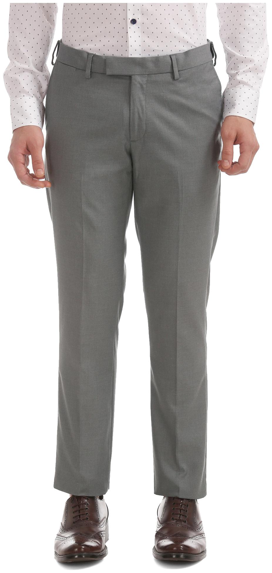 

U S Polo Assn Men Solid Slim Fit Formal Trouser - Grey