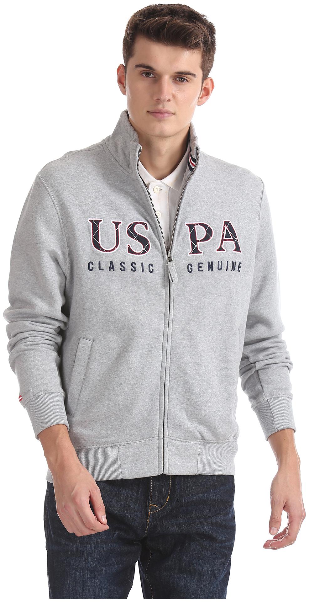 

U S Polo Assn Men Grey High neck Sweatshirt