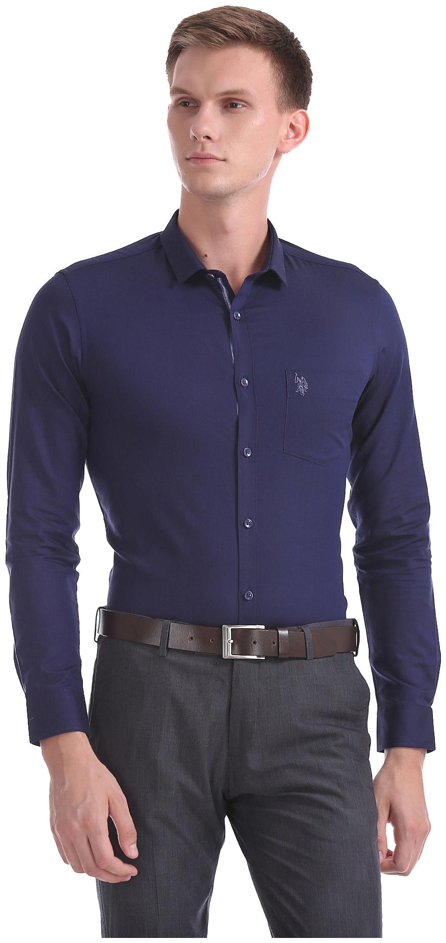 

U S Polo Assn Men Slim fit Formal Shirt - Blue