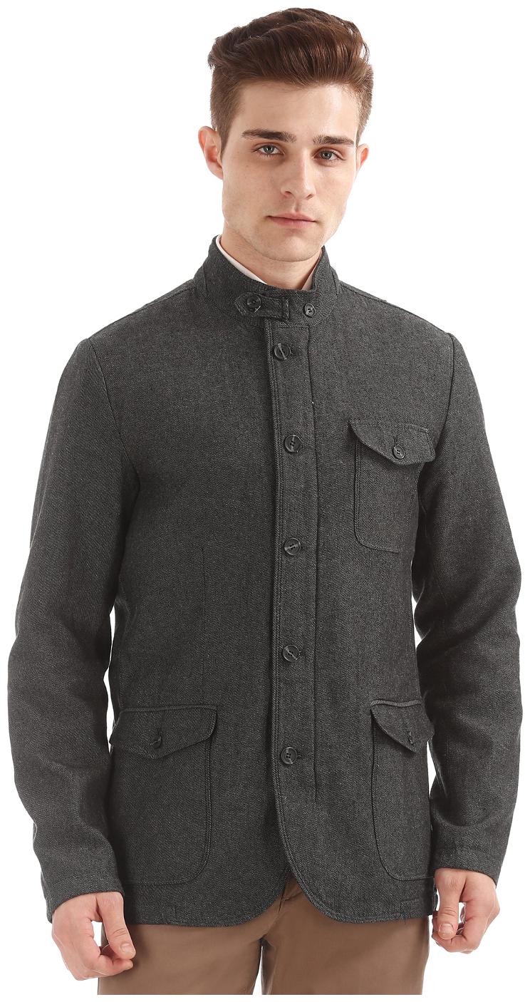 

U S Polo Assn Grey Linen Stylized Slim Fit Blazer