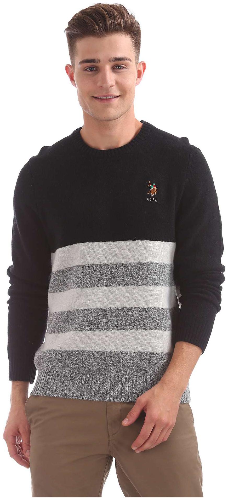 

U S Polo Assn Men Black Round neck Pullover