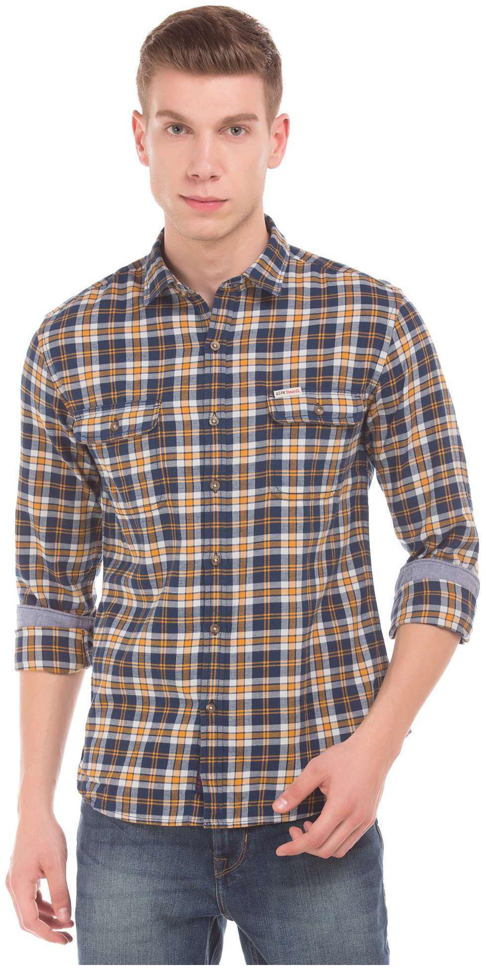 

U S Polo Assn Men Multi Checked Regular Fit Casual Shirt