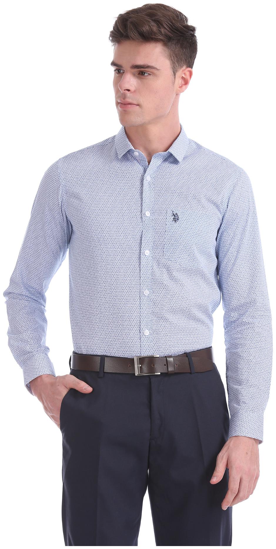 

U S Polo Assn Men Slim fit Formal Shirt - Blue