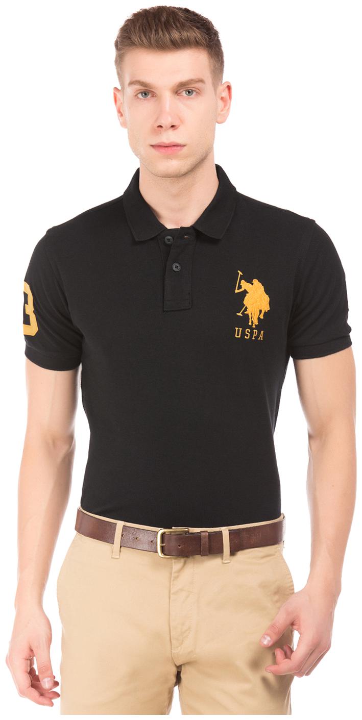 

U S Polo Assn Men Black Slim fit Cotton Polo collar T-Shirt - Pack Of 1