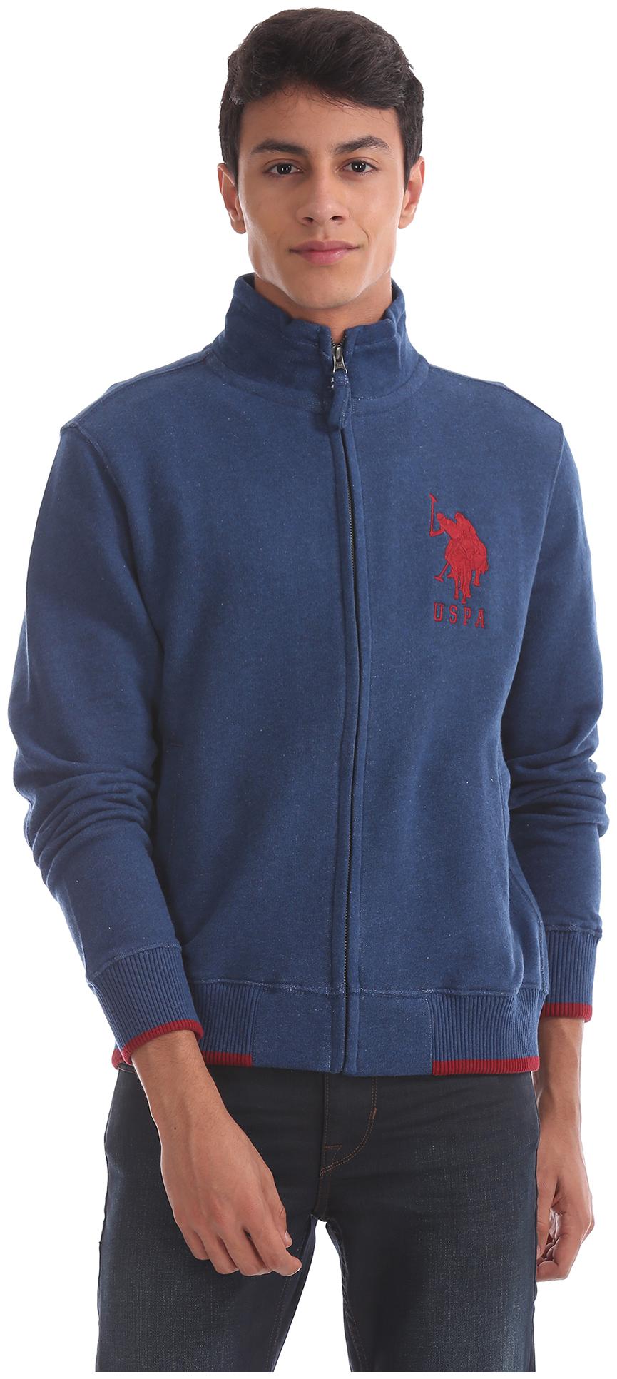 

U S Polo Assn Men Blue High neck Sweatshirt