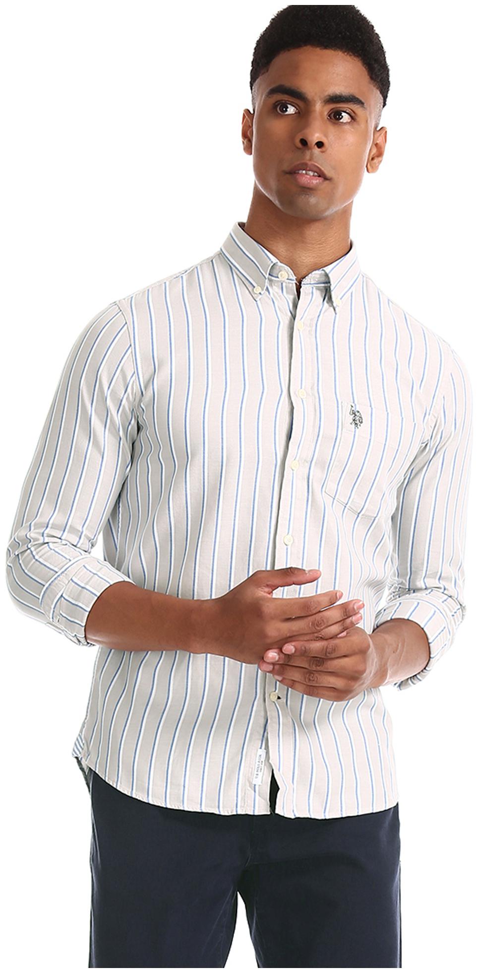 

U S Polo Assn Men Beige Checked Regular Fit Casual Shirt