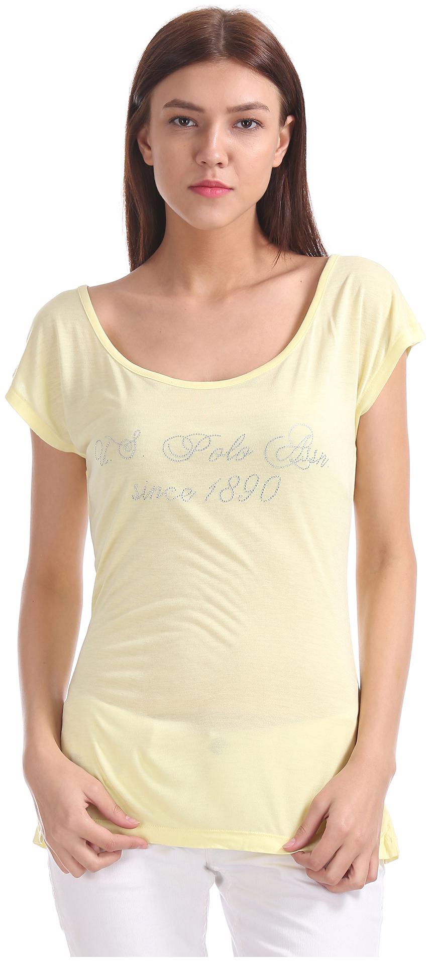 

U S Polo Assn Women Embellished Regular top - Yellow