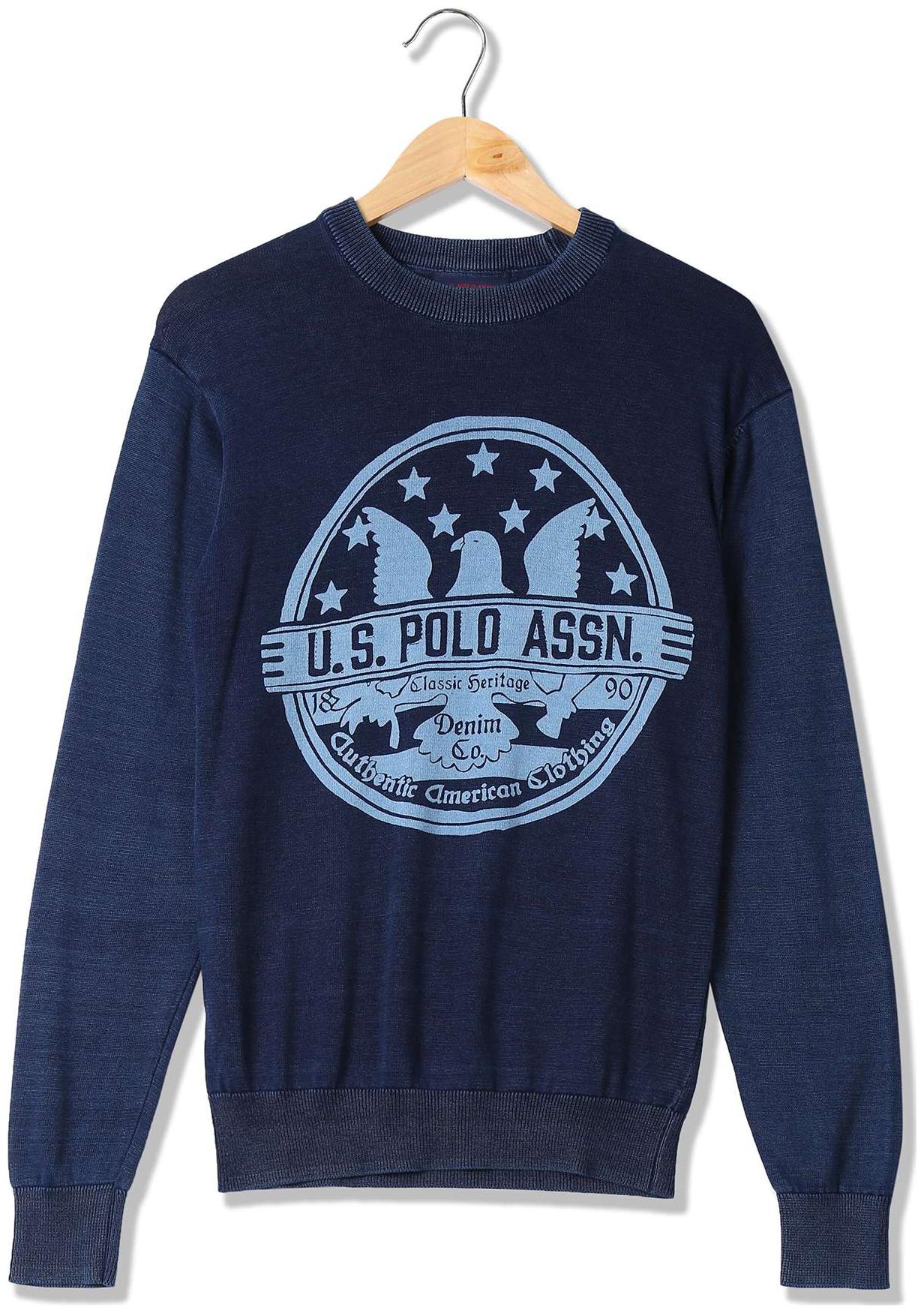 

U S Polo Assn Men Blue Round neck Pullover