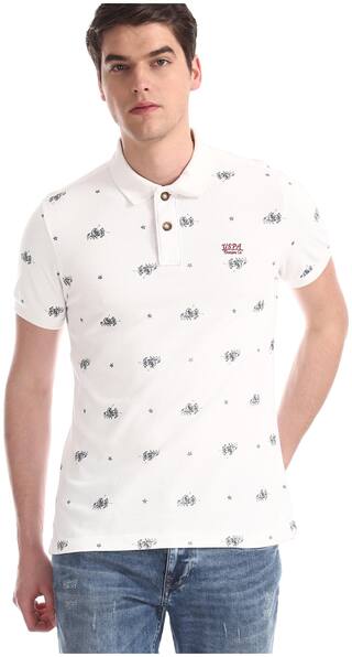 Buy U S Polo Assn Men White Regular Fit Cotton Polo Collar T Shirt Pack Of 1 Online At Low Prices In India Paytmmall Com