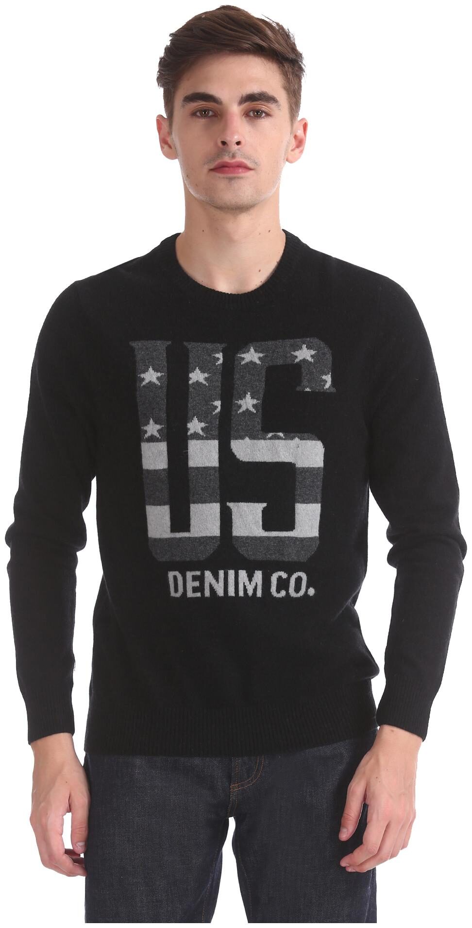 

U S Polo Assn Men Black Round neck Pullover