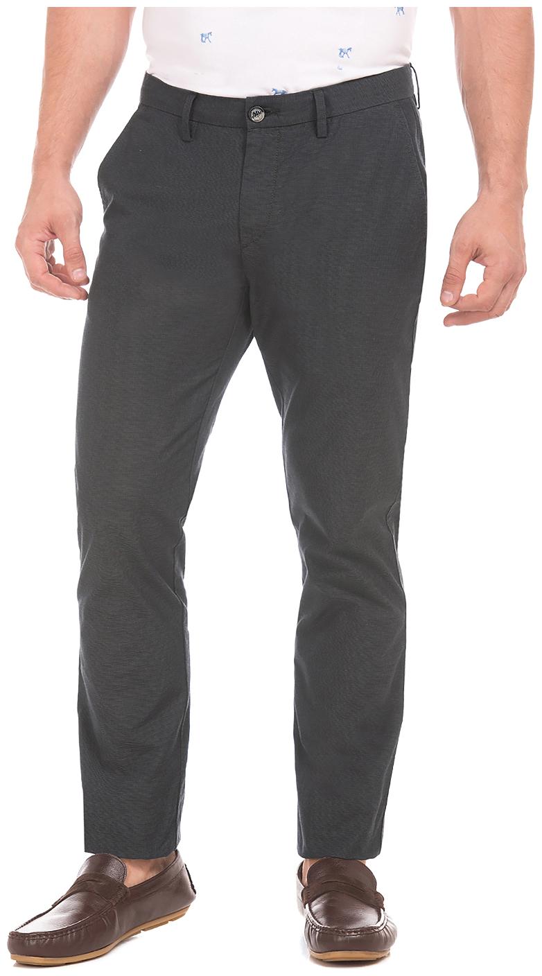

U S Polo Assn Men Black Solid Slim fit Regular trousers