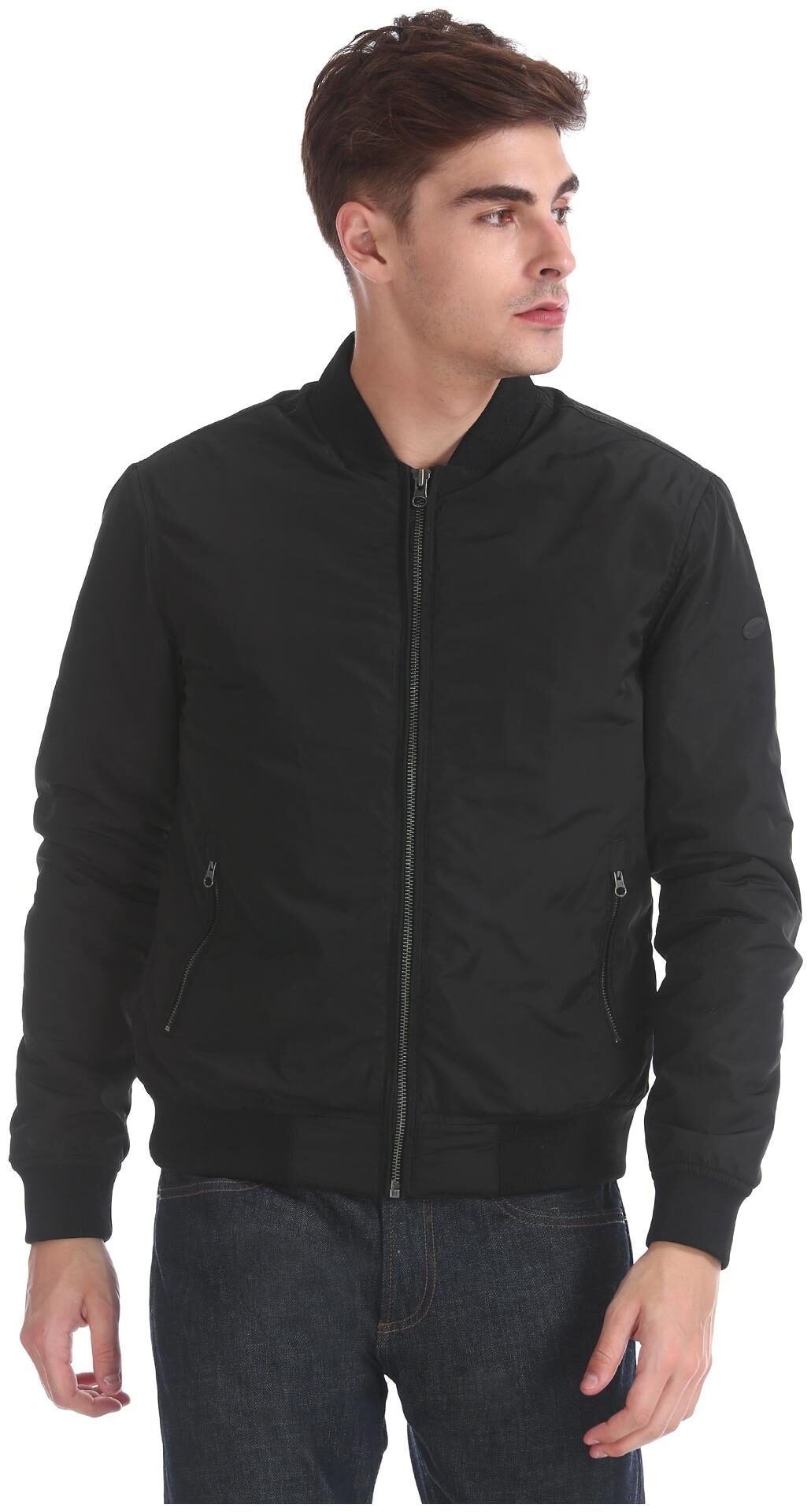 

U S Polo Assn Men Black Solid Bomber jacket