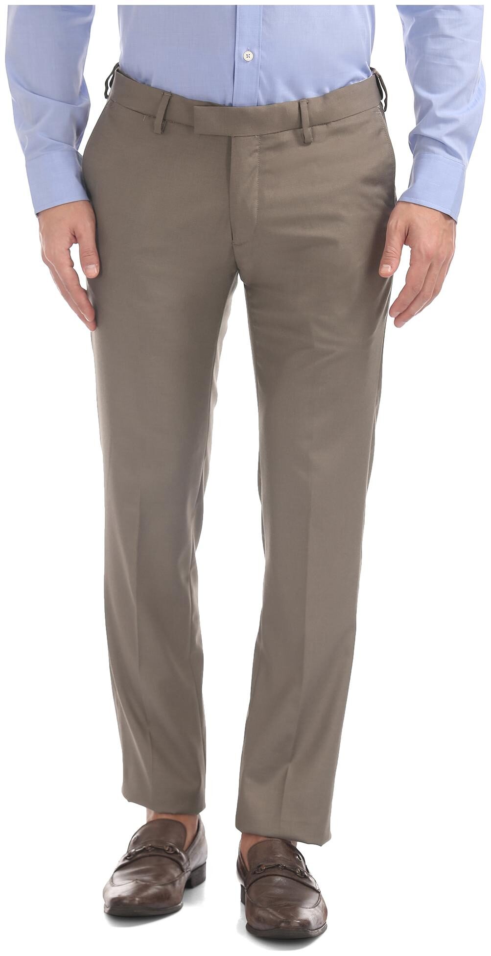 

U S Polo Assn Men Solid Slim Fit Formal Trouser - Brown