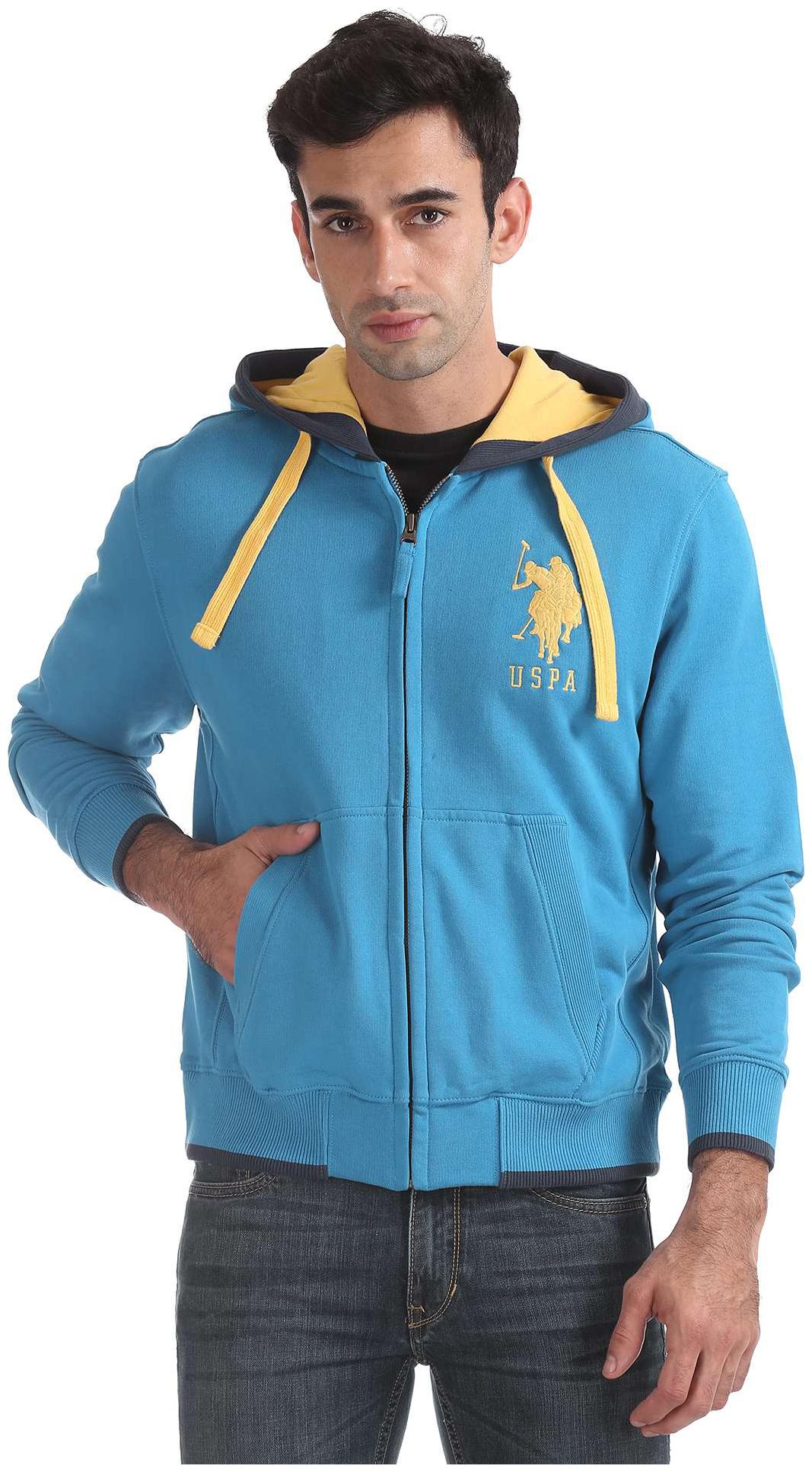 

U S Polo Assn Men Blue Hooded Hoodie
