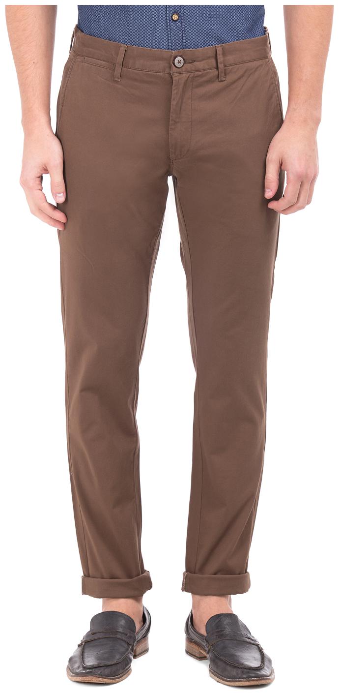 

U S Polo Assn Men Brown Solid Skinny fit Regular trousers