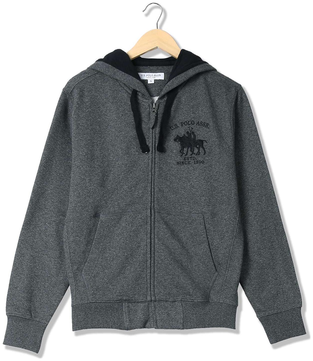 

U S Polo Assn Men Grey Hooded Hoodie