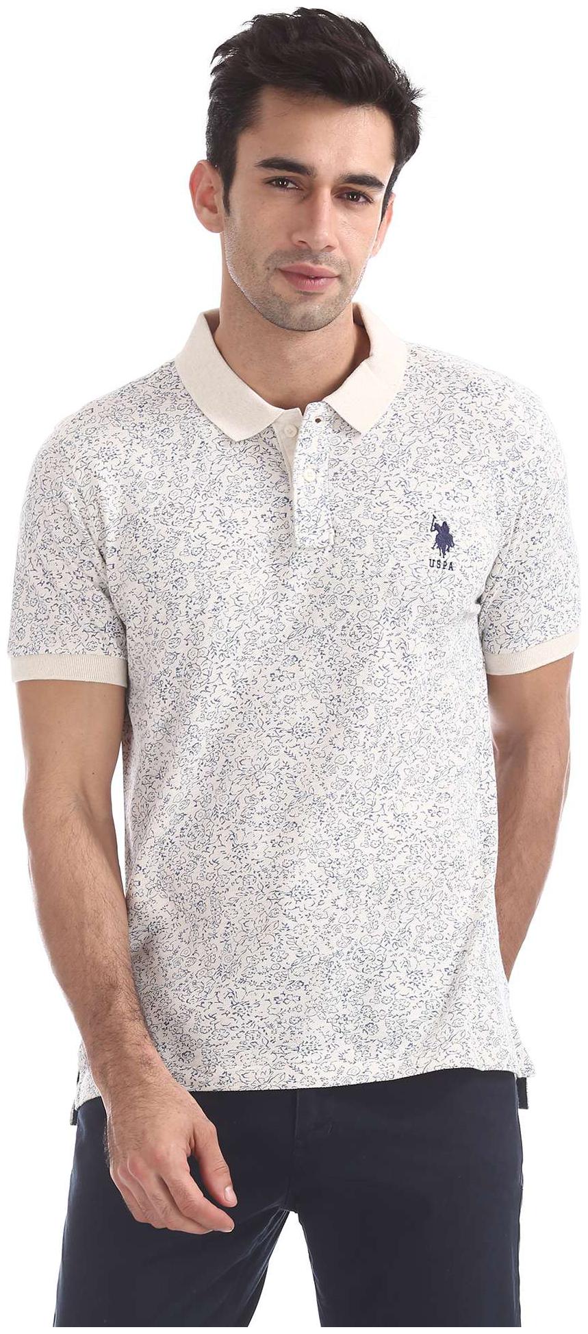 

U S Polo Assn Men White Regular fit Cotton Polo collar T-Shirt - Pack Of 1