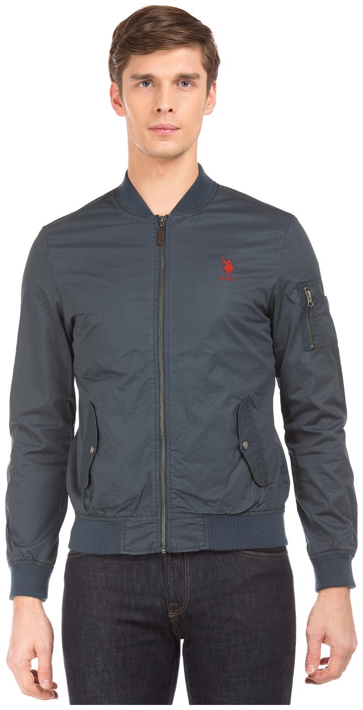 

U S Polo Assn Men Blue Solid Bomber jacket