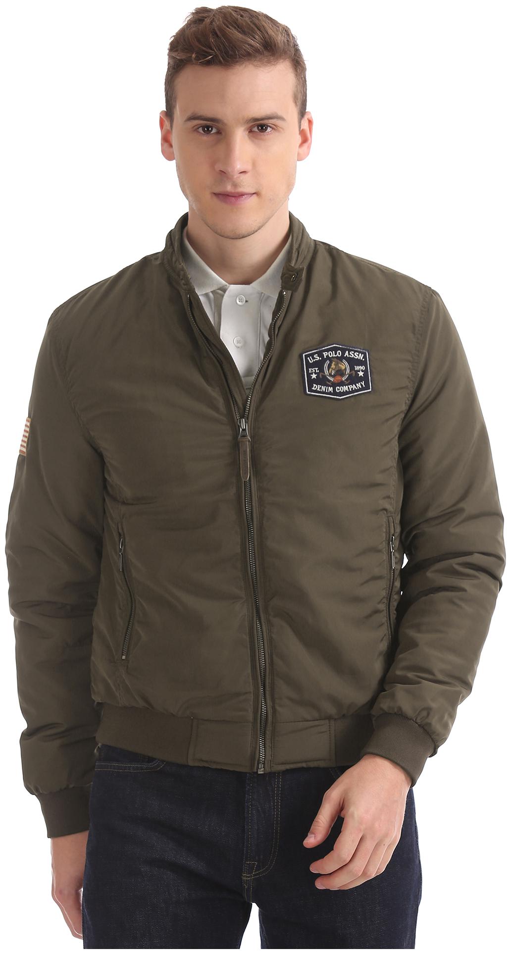 

U S Polo Assn Men Brown Solid Bomber jacket