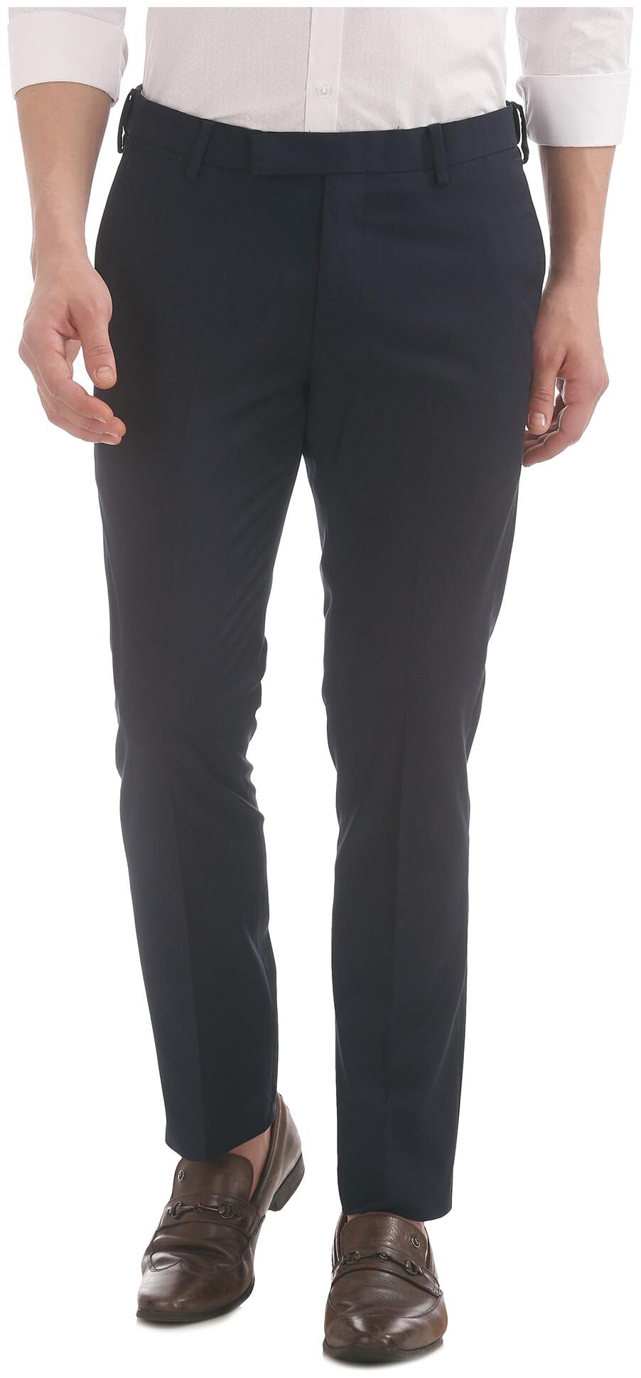 

U S Polo Assn Men Solid Slim Fit Formal Trouser - Blue