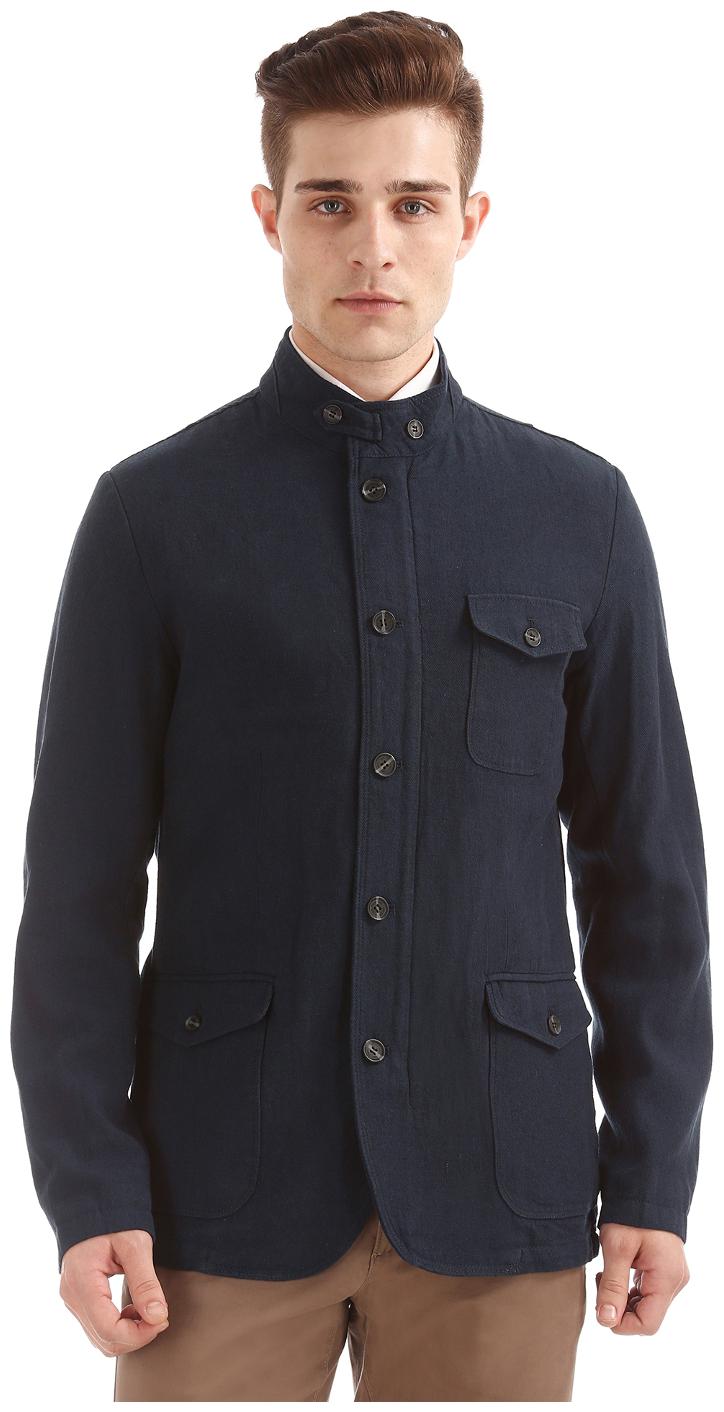 

U S Polo Assn Blue Linen Stylized Slim Fit Blazer