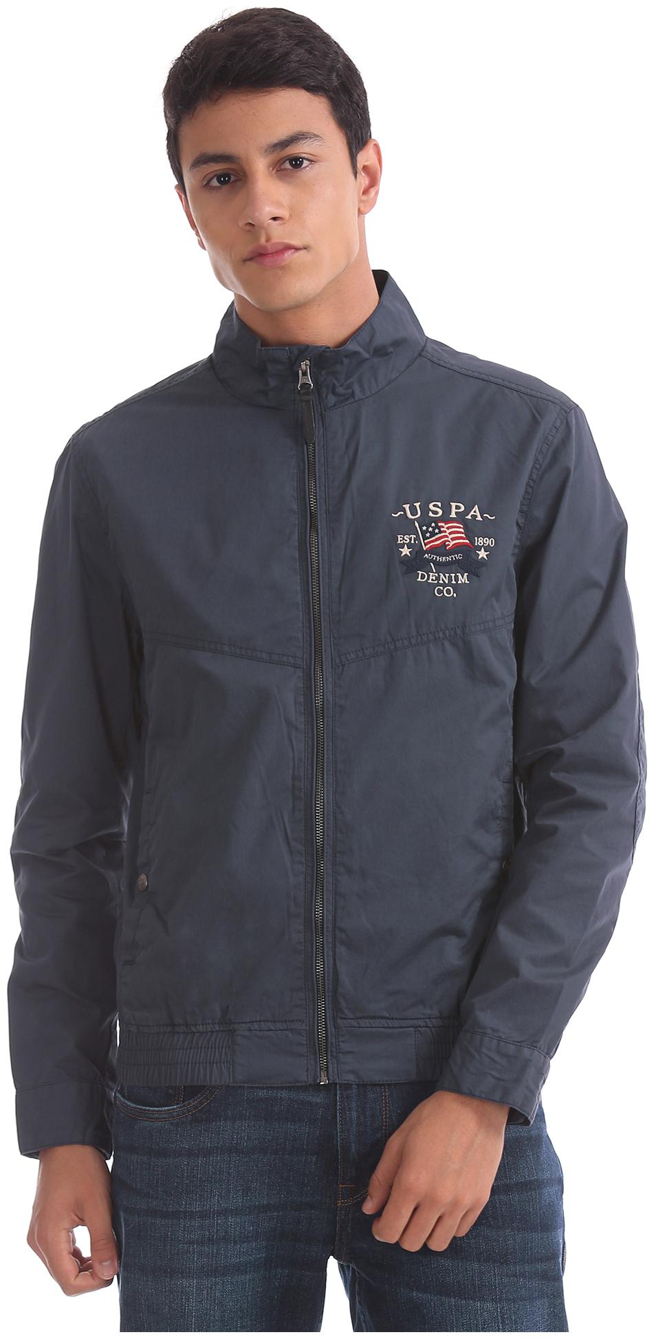 

U S Polo Assn Men Cotton Military Jacket Blue