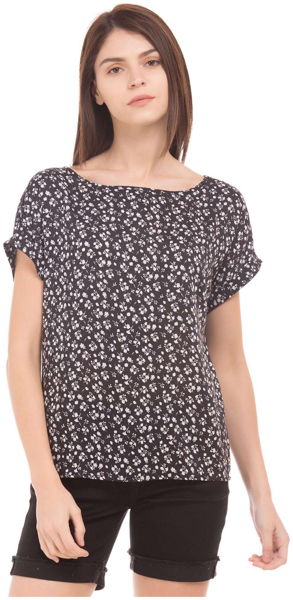 

U S Polo Assn Women Printed Regular top - Black